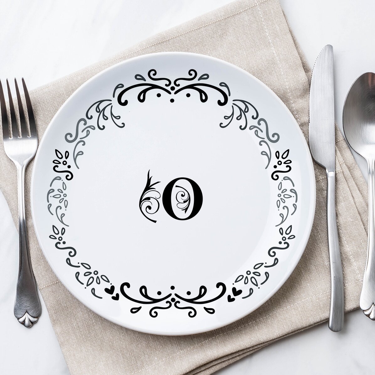 Plato personalizado con inicial - Monograma