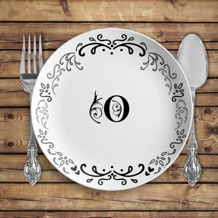 Plato personalizado con inicial - Monograma
