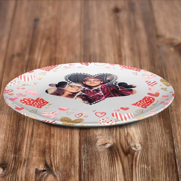 Plato personalizado con una foto - Hearts