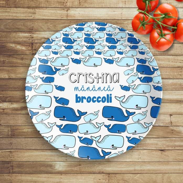 Plato personalizado con texto - Ballena