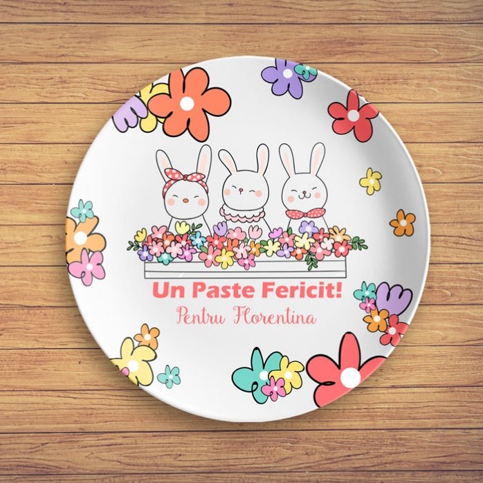 Plato personalizado con texto - Pascua