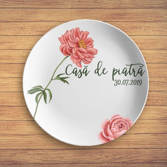 Plato personalizado con texto - Boda