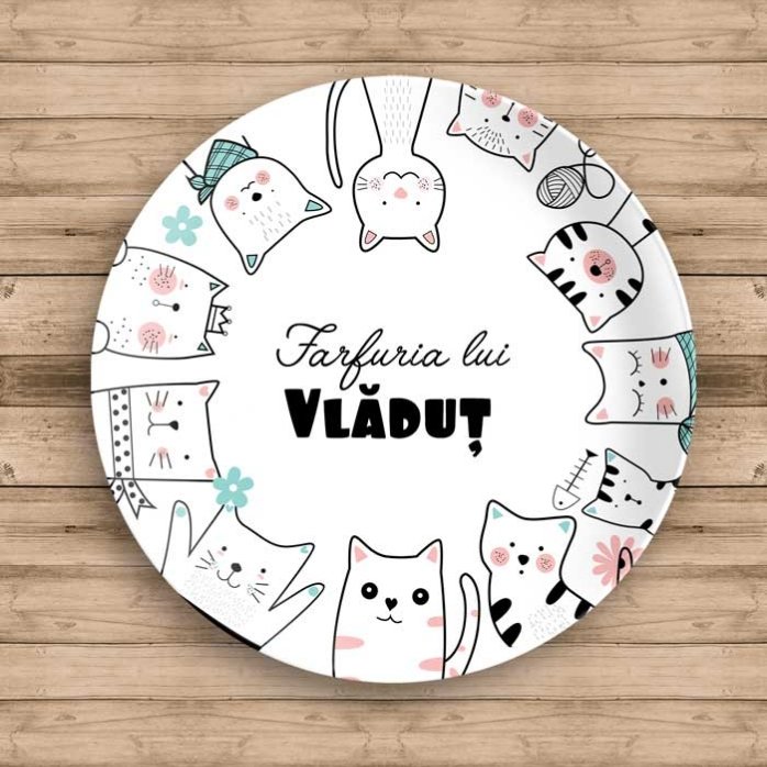 Plato personalizado con texto - Dibujos animados