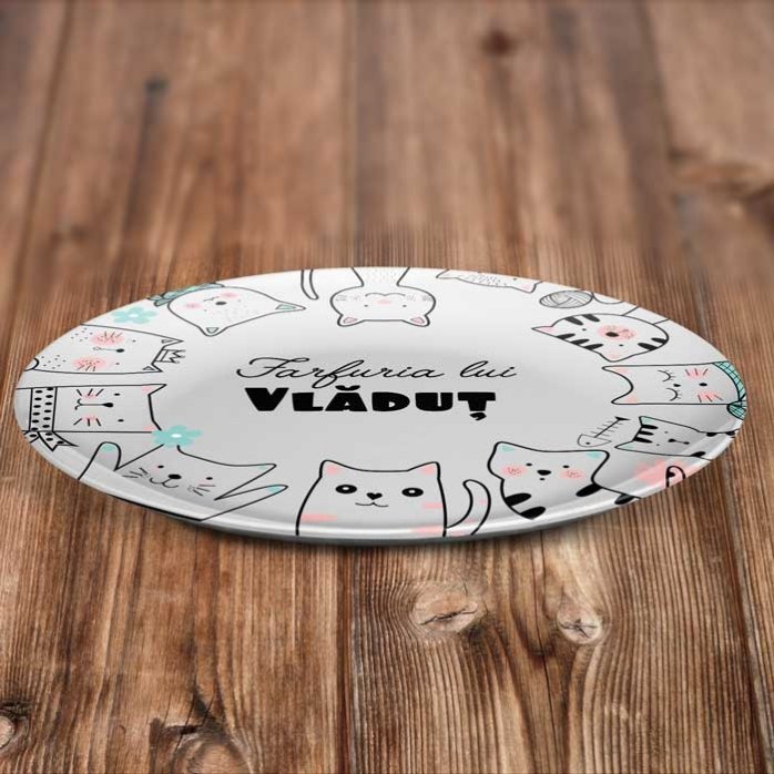 Plato personalizado con texto - Dibujos animados