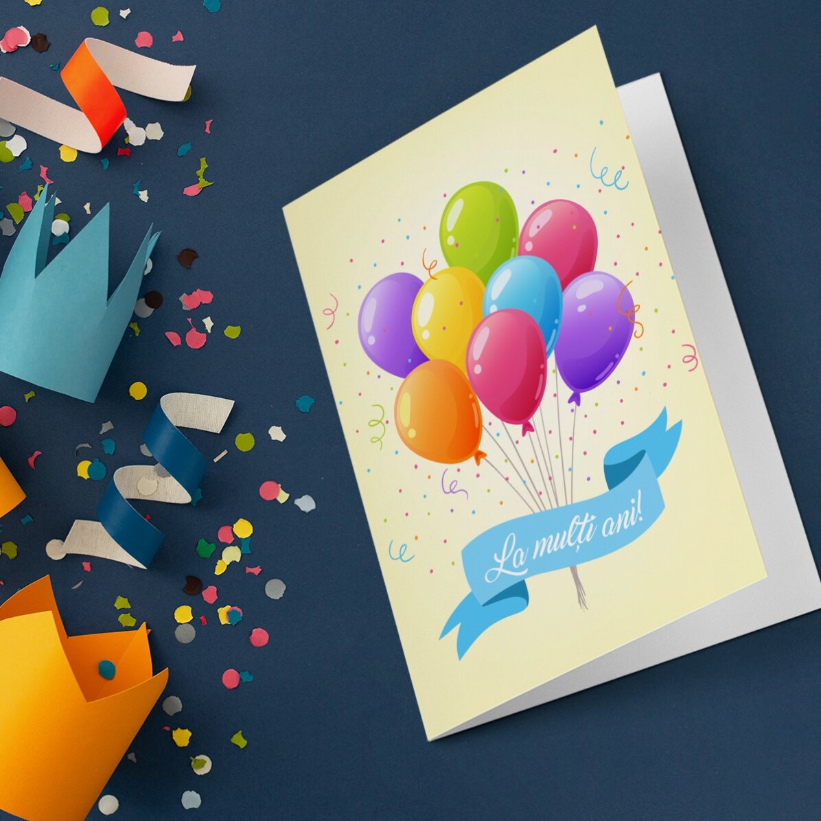 Tarjeta de felicitación personalizada - Globos de colores
