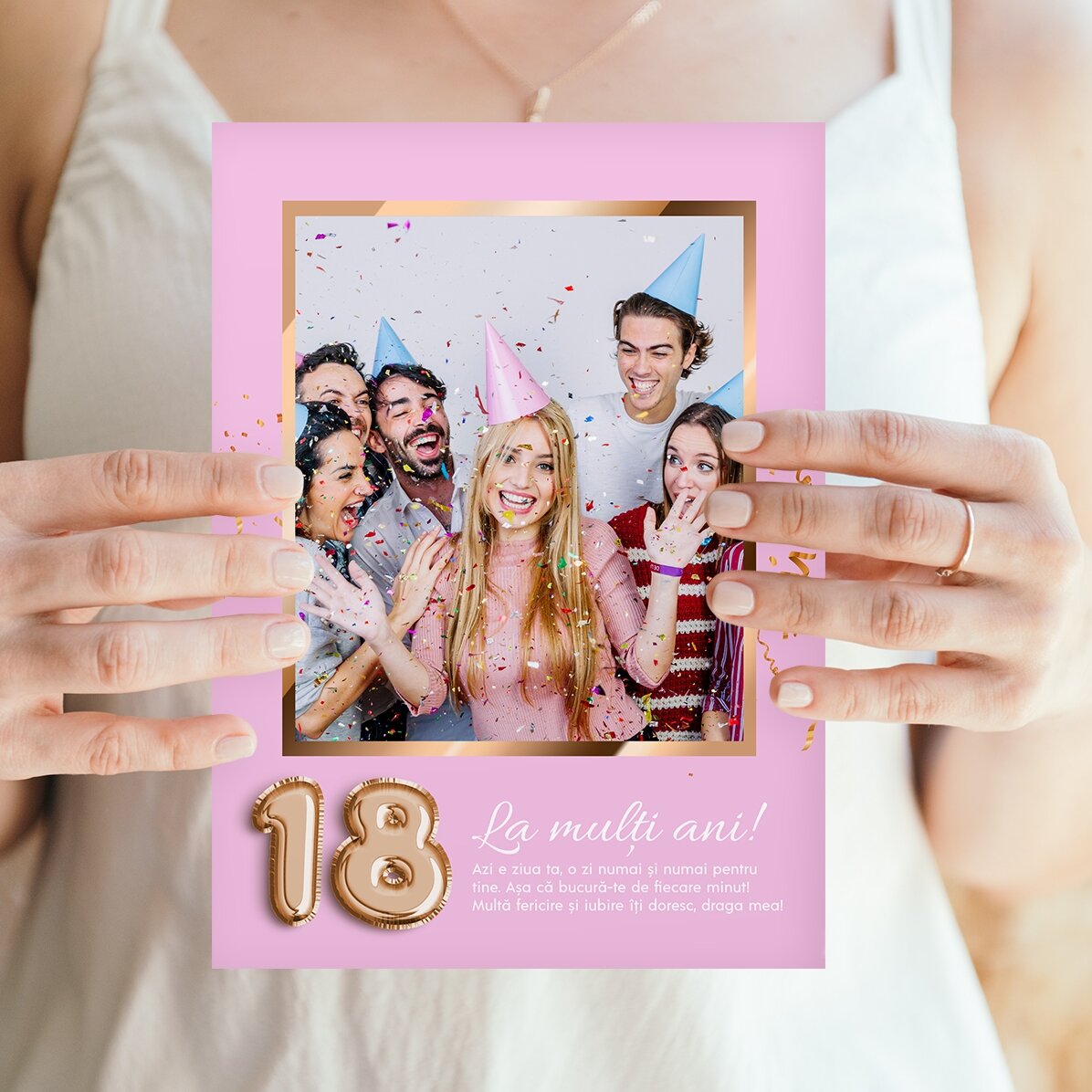 Tarjeta de felicitación magnética personalizada con una foto, un número y un mensaje de cumpleaños