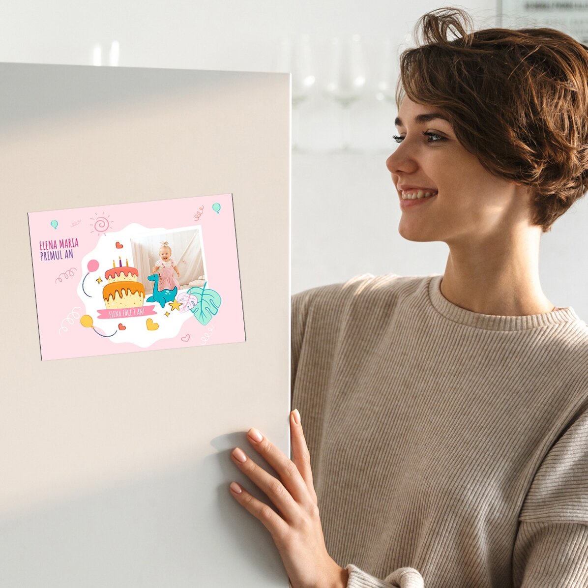 Tarjeta magnética personalizada con una foto para el cumpleaños de tu hijo