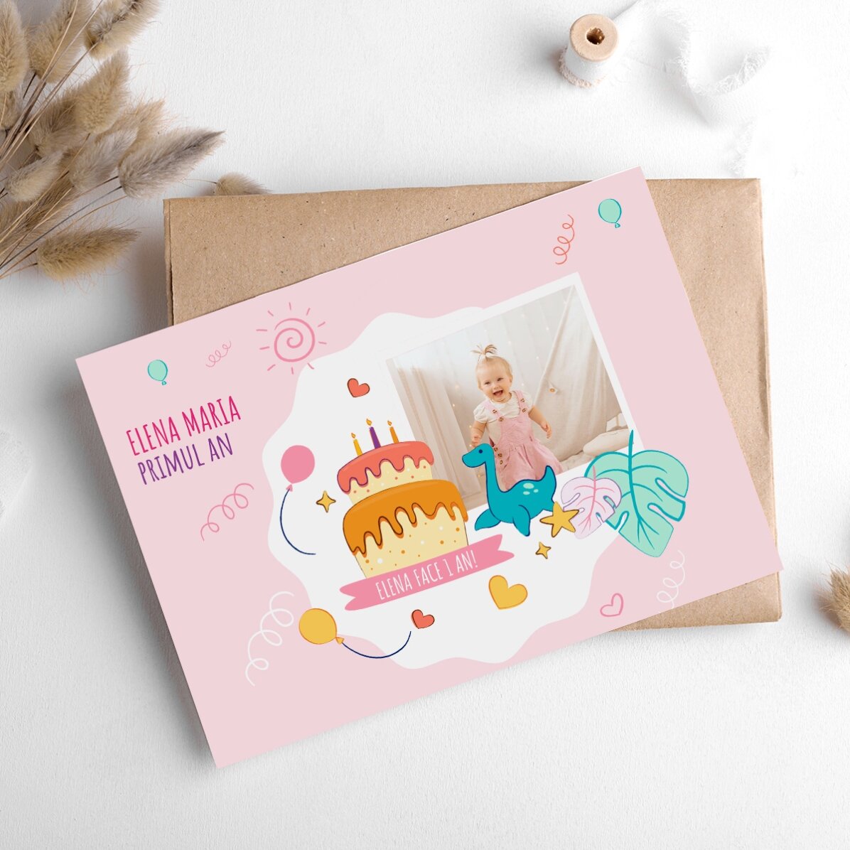 Tarjeta magnética personalizada con una foto para el cumpleaños de tu hijo
