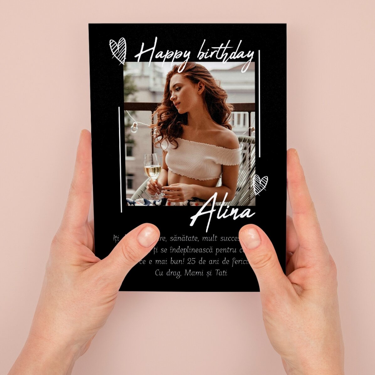 Tarjeta magnética personalizada con una foto y un mensaje