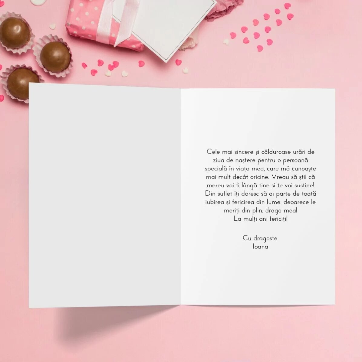 Tarjeta de felicitación personalizada con foto y texto: ¡Feliz cumpleaños!