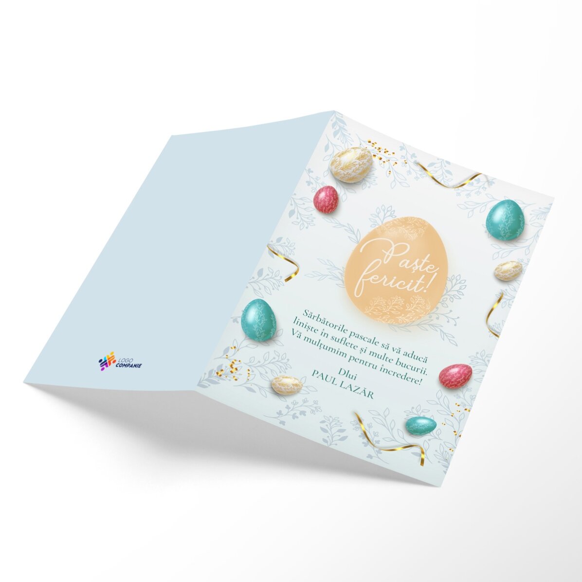 Personalised card with logo and message - Happy Easter!