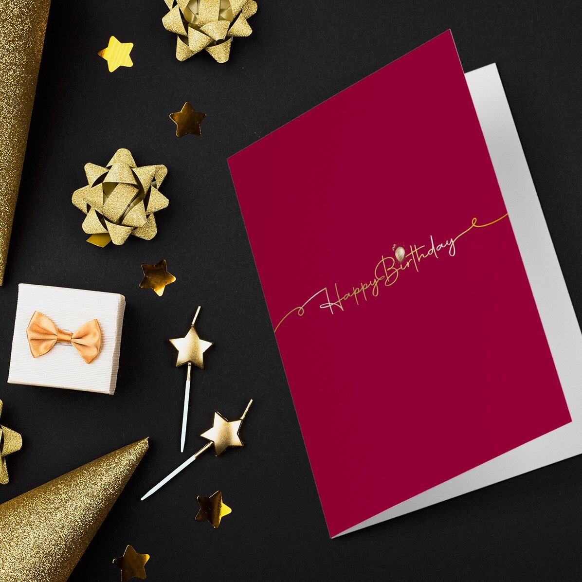 Tarjeta de felicitación personalizada con mensaje de cumpleaños