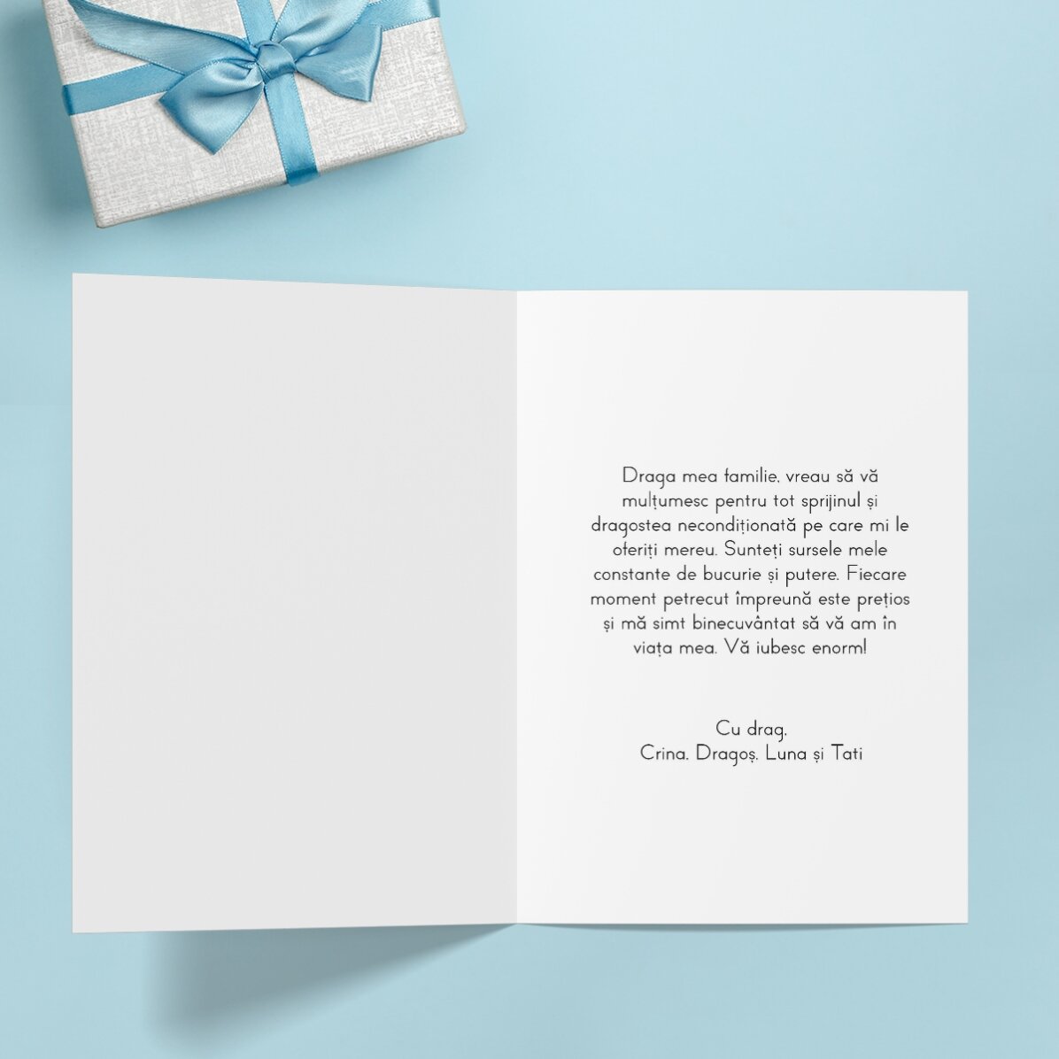 Tarjeta de felicitación personalizada con una foto en formato horizontal y texto