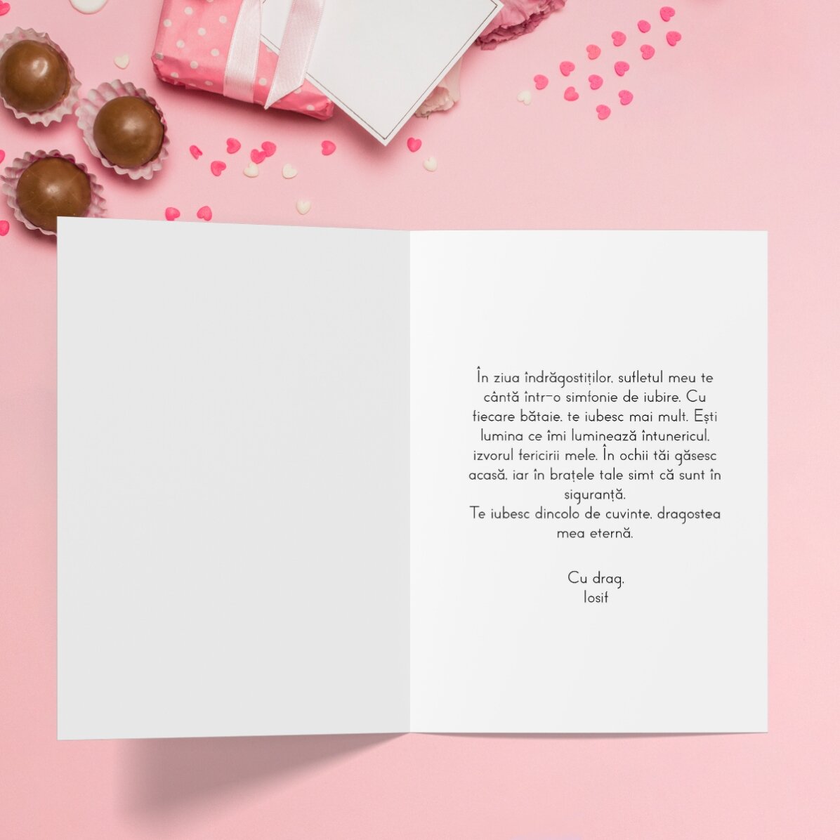Tarjeta de felicitación personalizada con una foto en formato horizontal