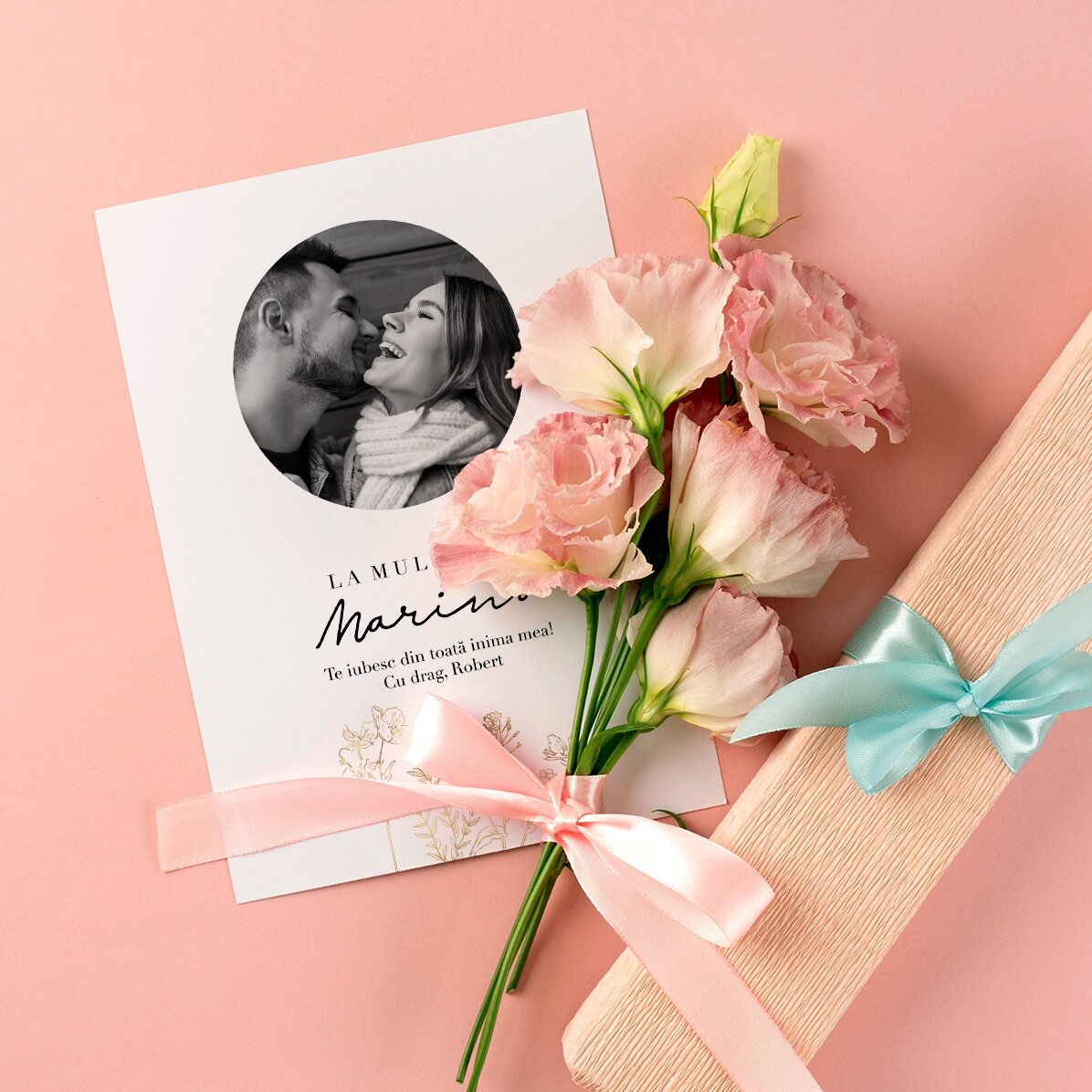 Tarjeta de felicitación personalizada con foto y texto - Elegance