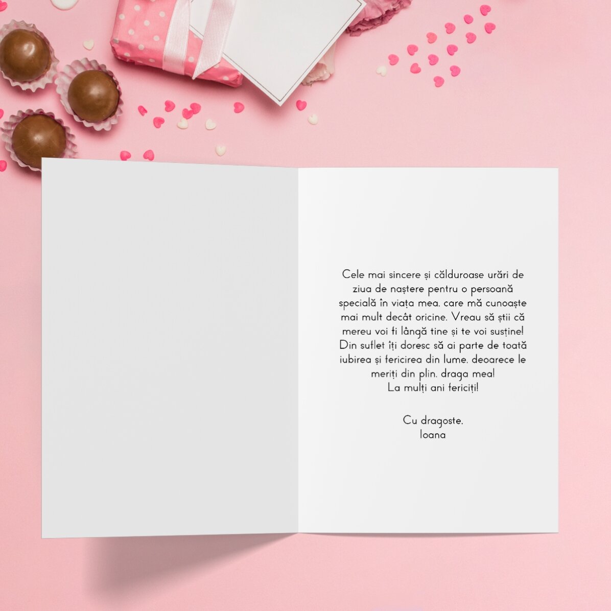 Tarjeta de felicitación personalizada con texto - Globos