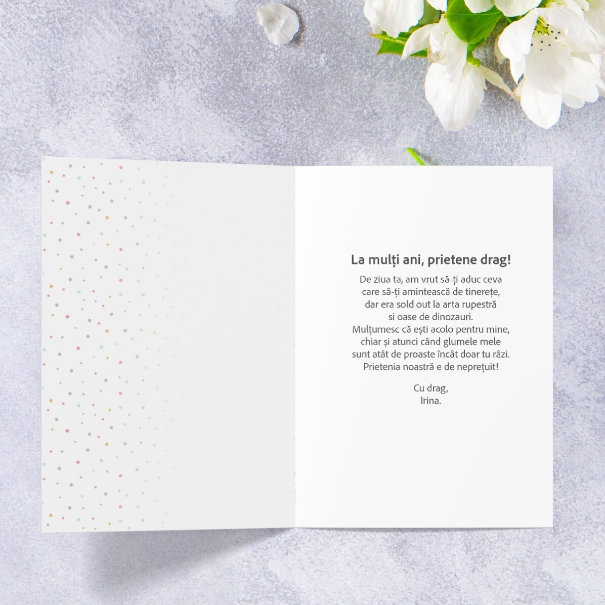 Tarjeta de felicitación personalizada con texto: «Todavía estás guapo... desde lejos»