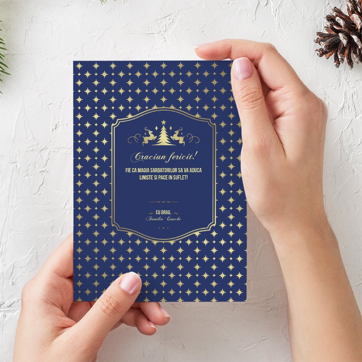 Tarjeta de felicitación personalizada con texto - Modelo Sparkle