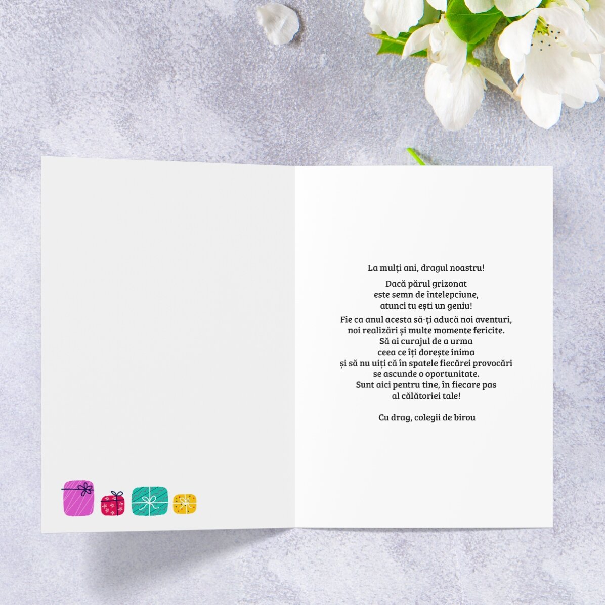 Tarjeta de felicitación personalizada con texto - Nosotros somos el regalo