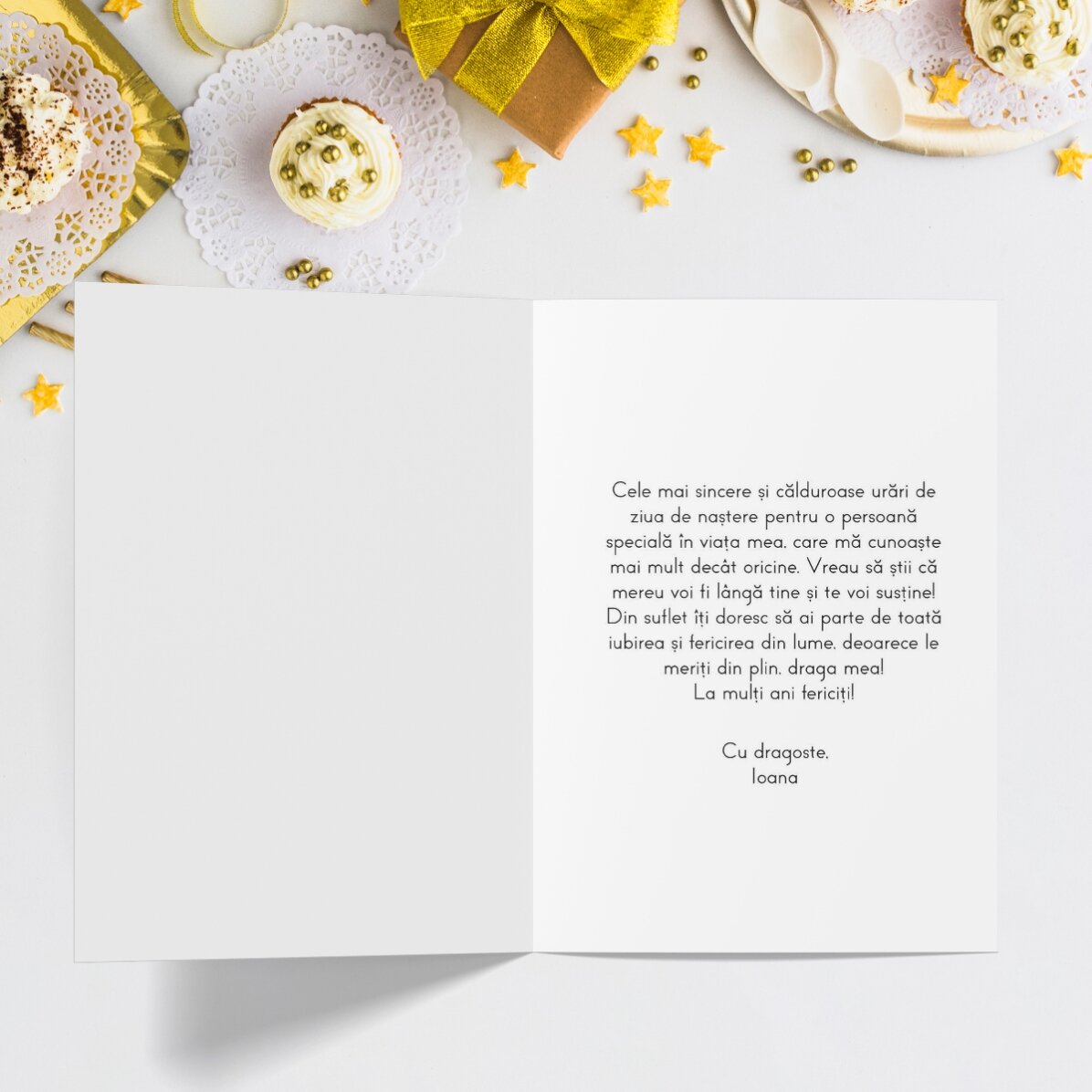 Tarjeta de felicitación personalizada con texto para un cumpleaños - Floral