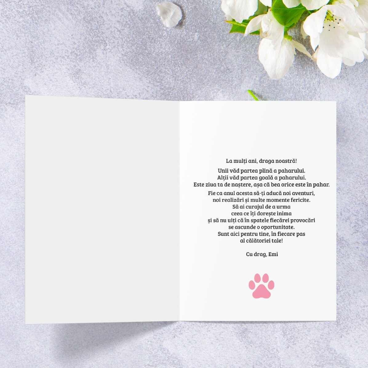 Tarjeta de felicitación personalizada con texto - Carta de Meow
