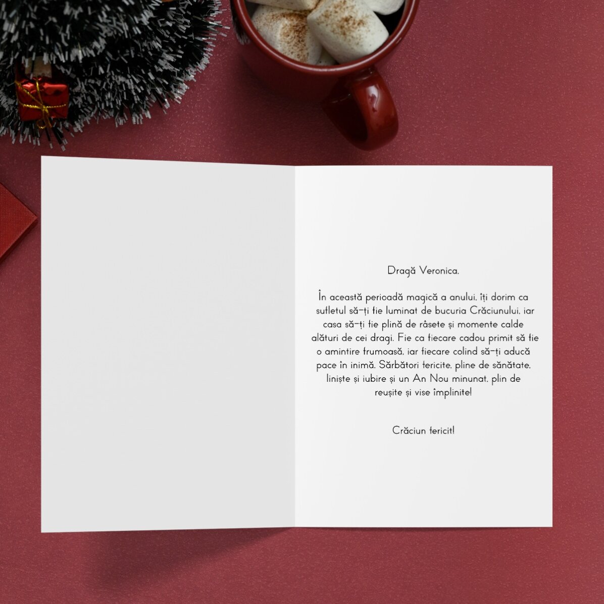 Tarjeta de Navidad personalizada con foto y texto - Marco con purpurina