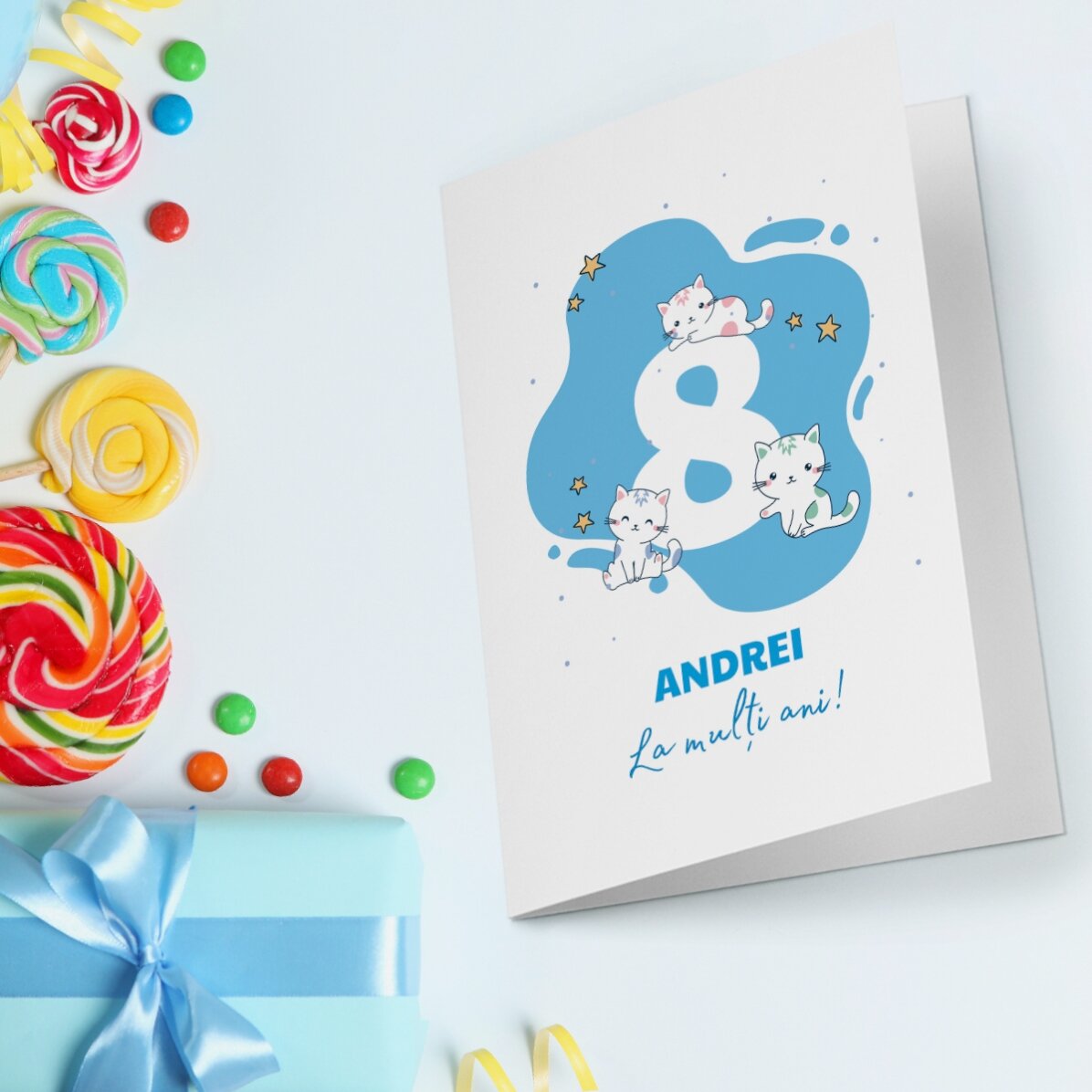Tarjeta de felicitación personalizada con texto en el reverso - Cumpleaños infantiles