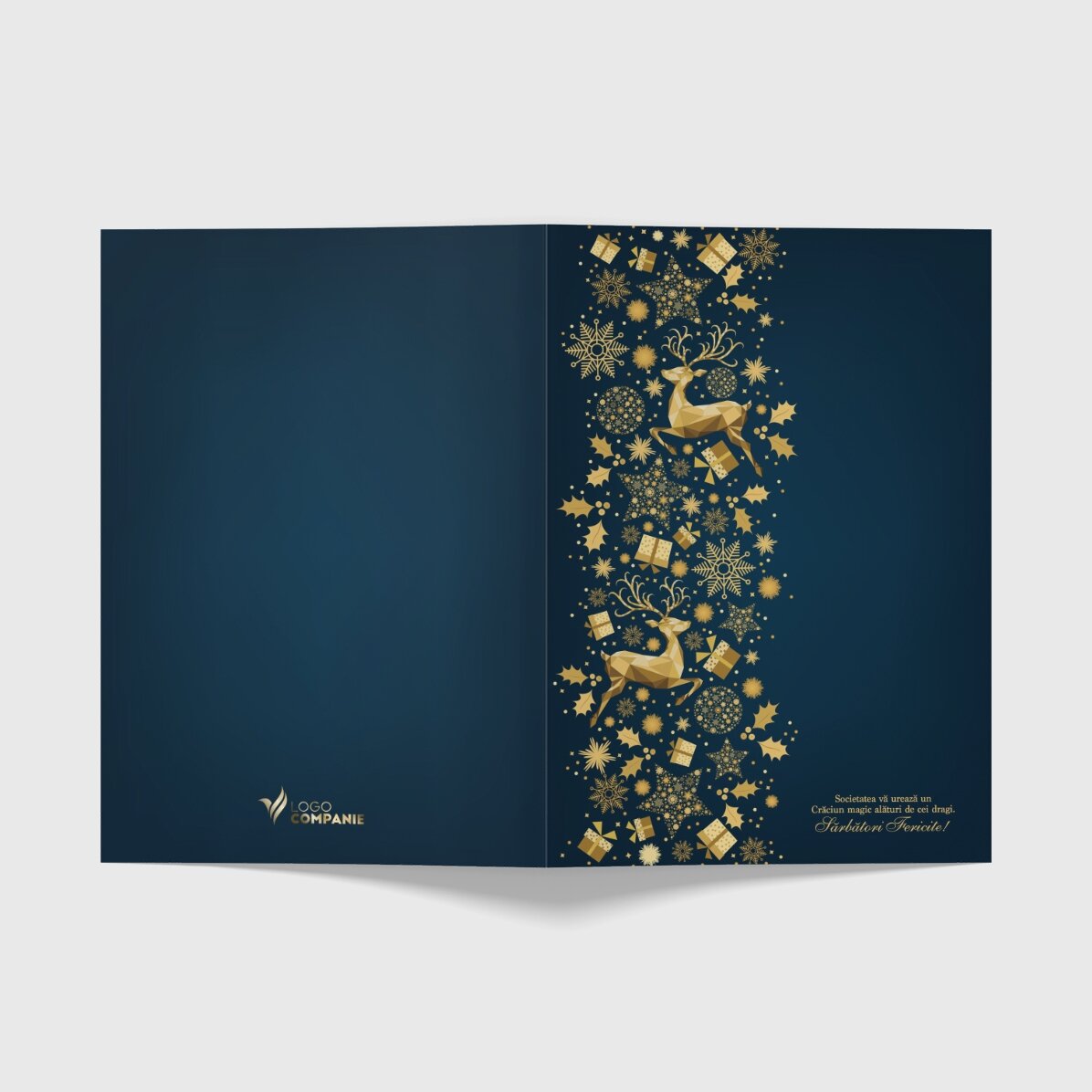Personalised card with text and logo on the back - Christmas Story