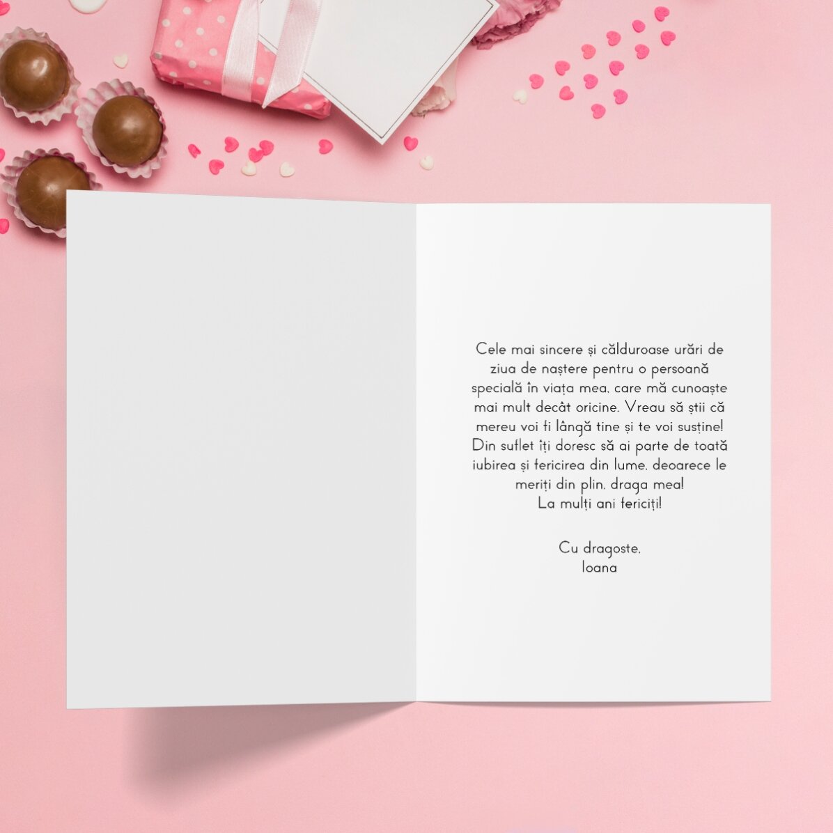 Tarjeta de felicitación personalizada - modelo de flores