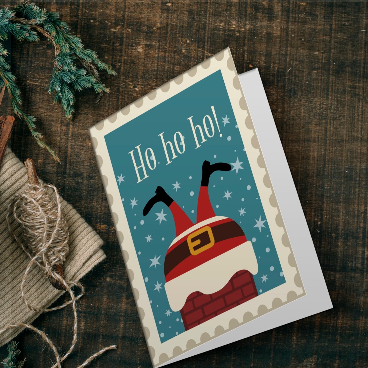 Tarjeta de felicitación personalizada - ¡Ho, ho, ho!