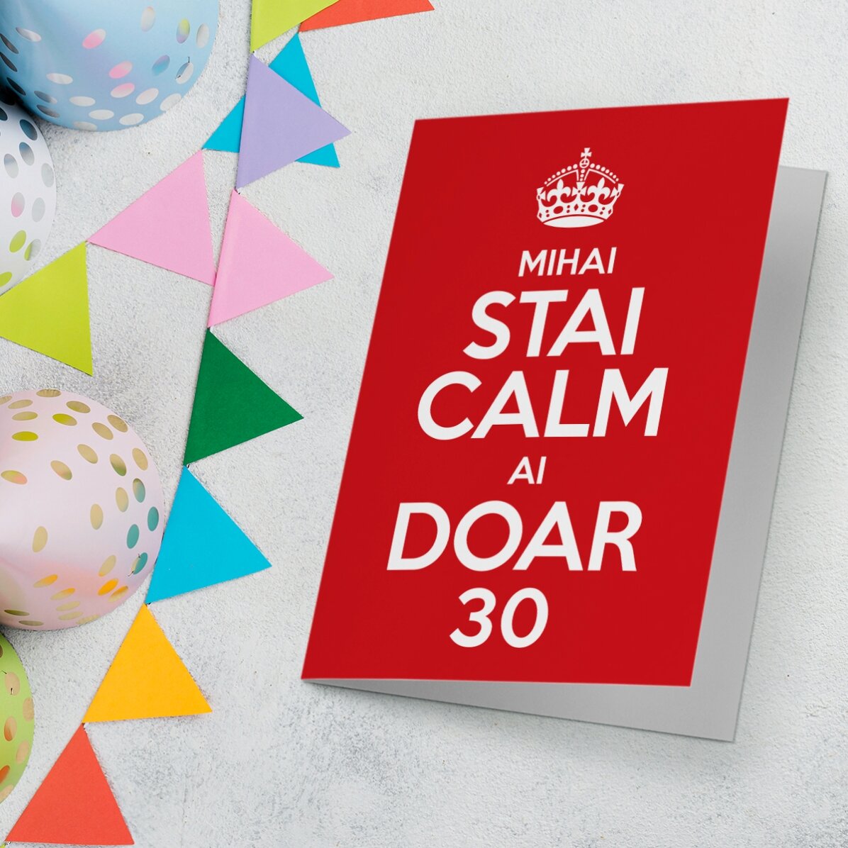 Tarjeta de felicitación personalizada - MANTÉN LA CALMA