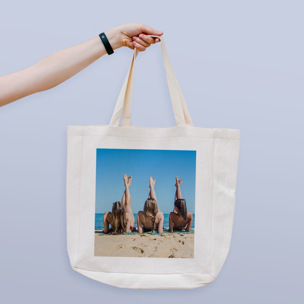 Bolso de playa personalizado con una foto