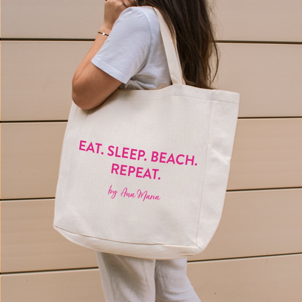 Bolso de playa personalizado con texto - Beach. Repeat