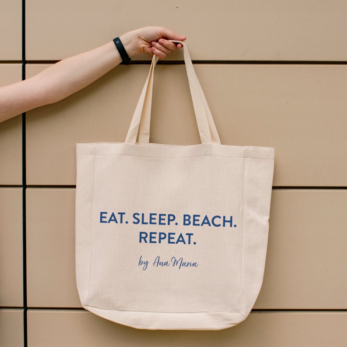 Bolso de playa personalizado con texto - Beach. Repeat