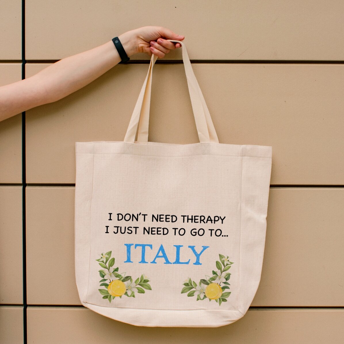 Bolso de playa personalizado con texto - Italia