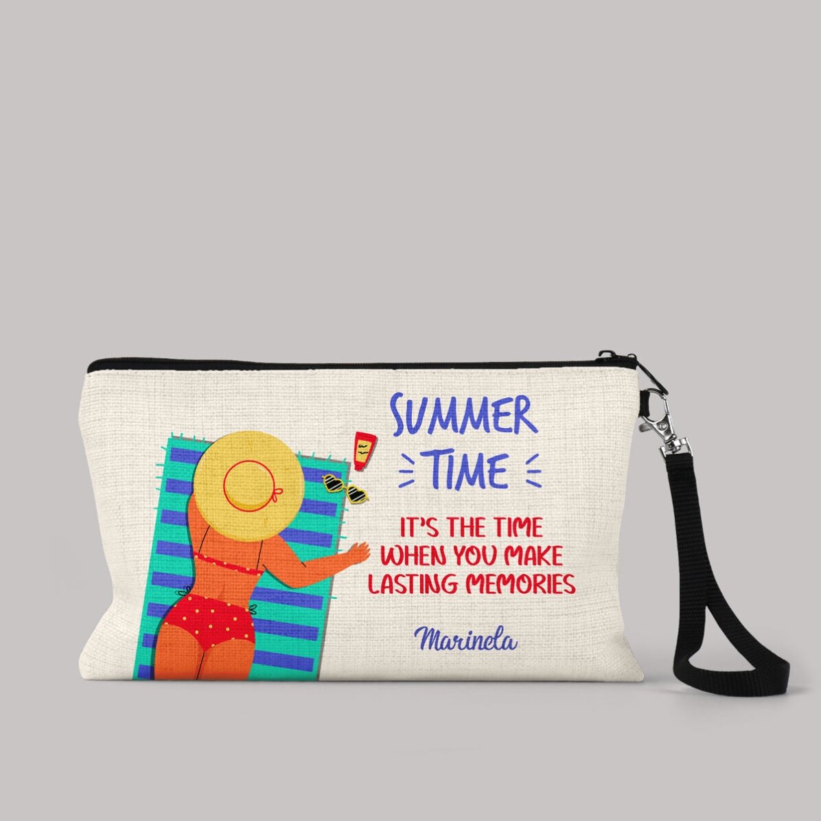 Bolsita para accesorios personalizada con texto - On the beach