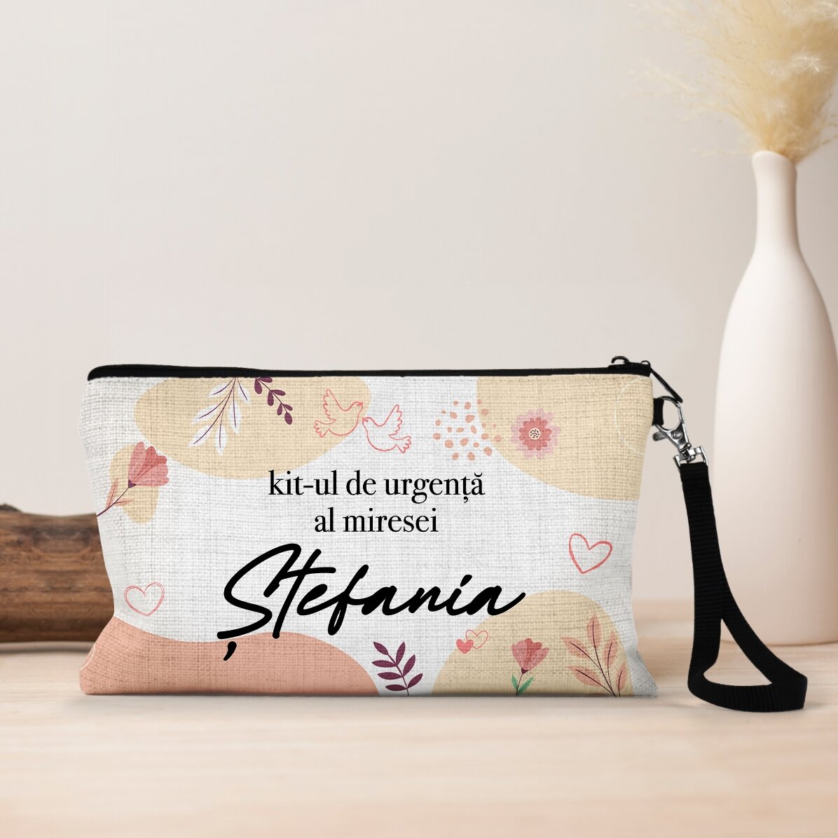 Bolsita para accesorios personalizada con texto - El kit de emergencia de la novia