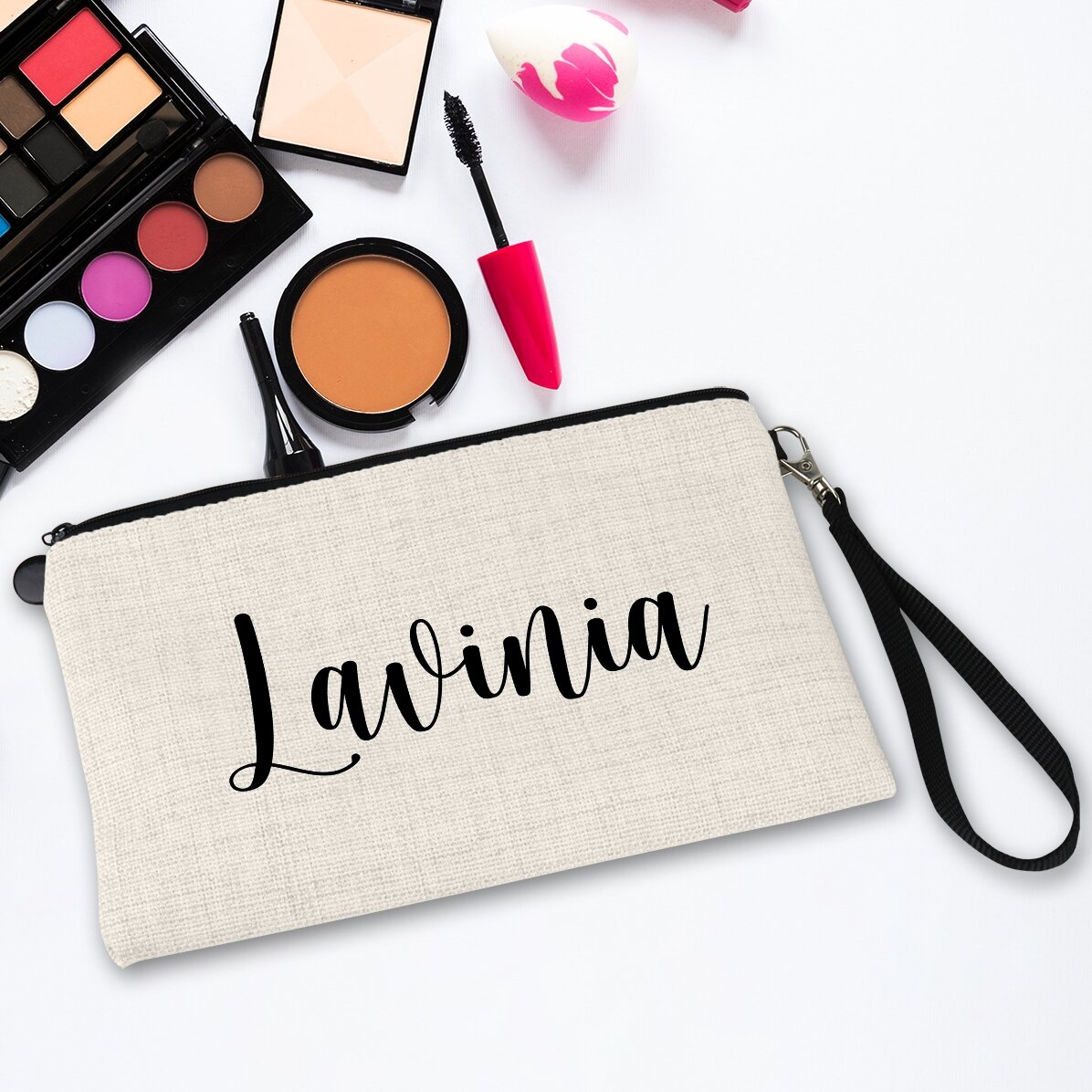 Bolsita para cosméticos personalizada con nombre