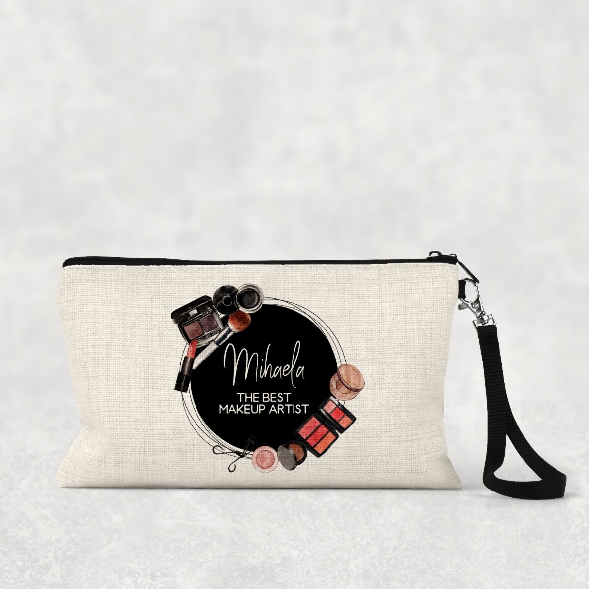 Bolsita para cosméticos personalizada con texto - Maquilladora