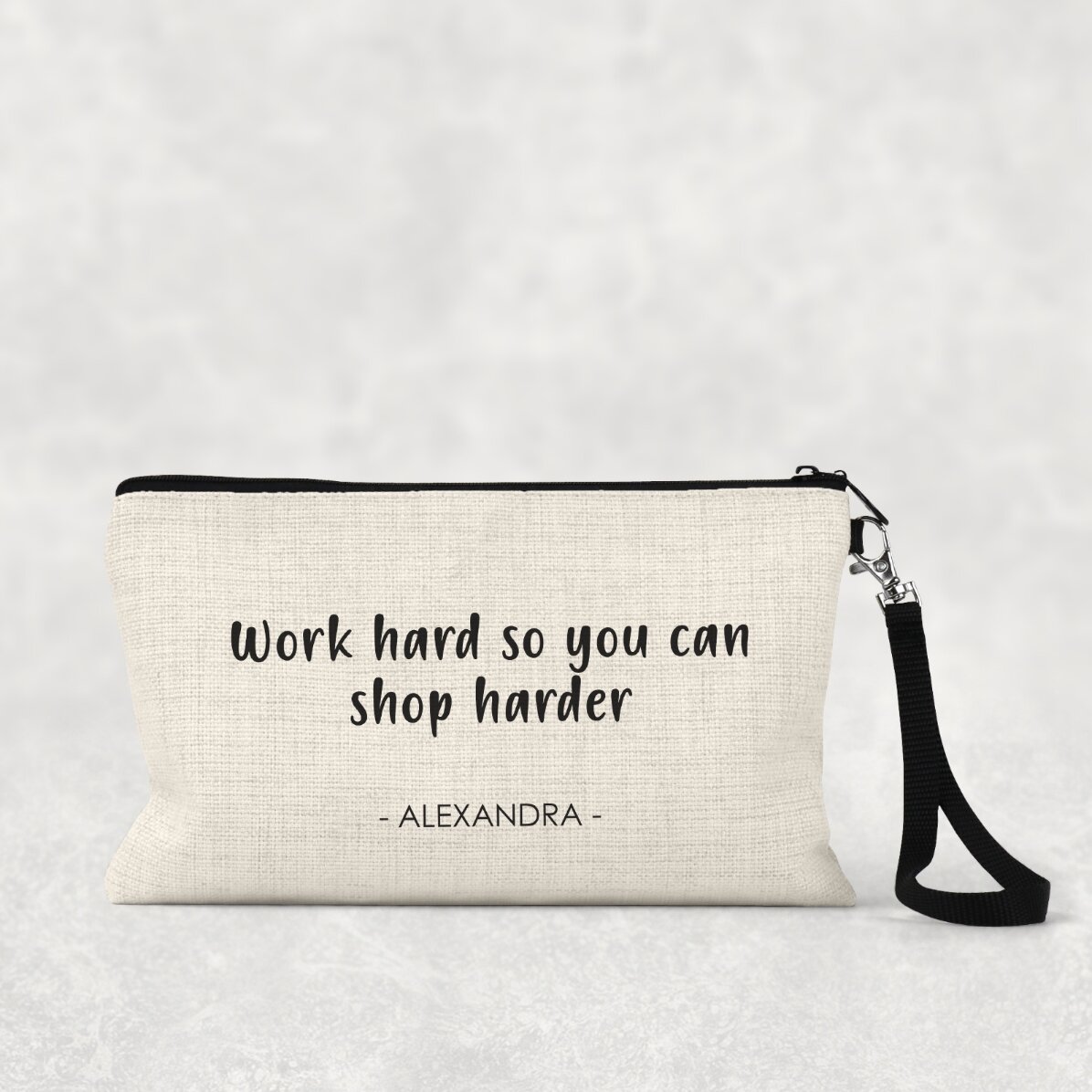 Bolsita para cosméticos personalizada con texto