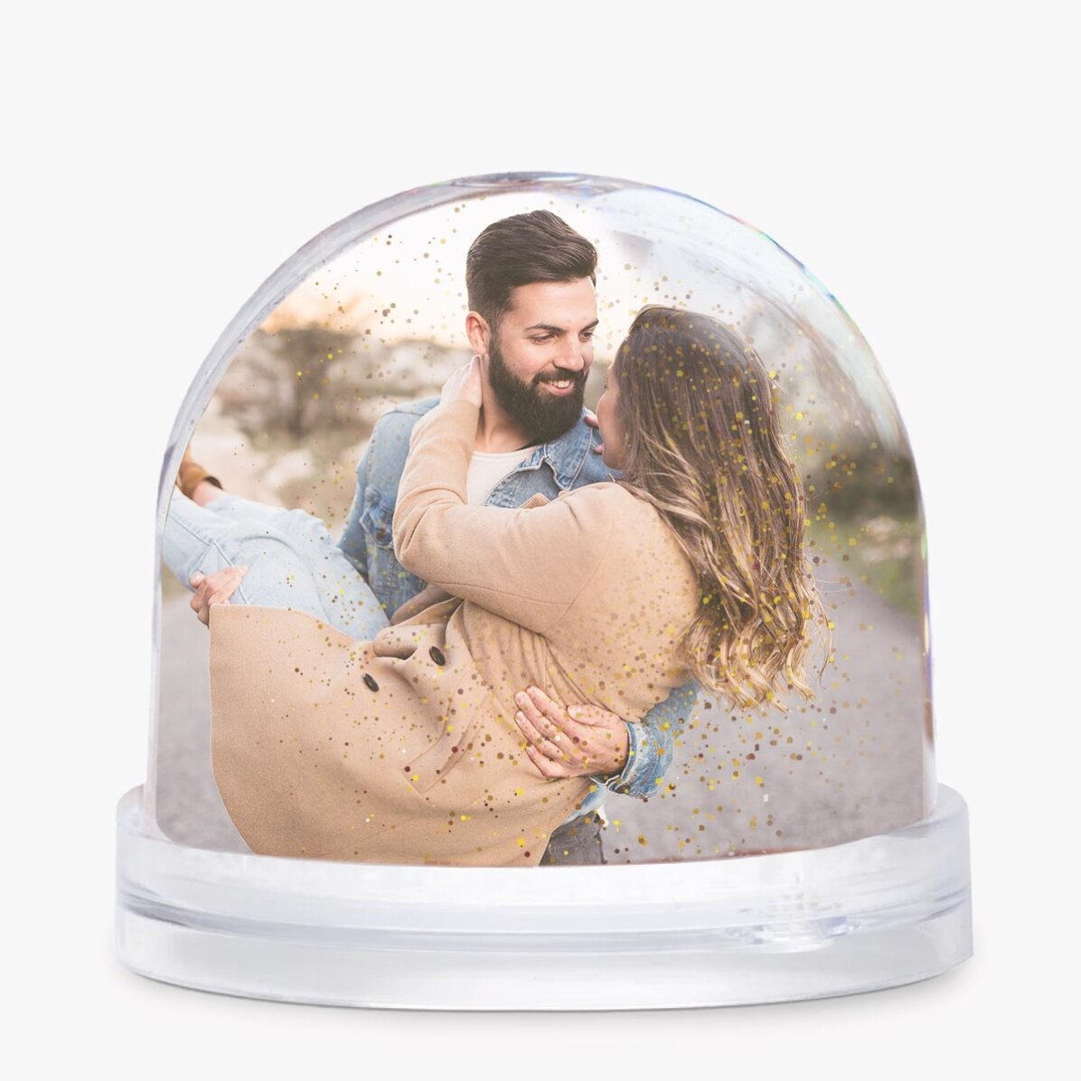 Globo de escritorio personalizado con 2 fotos