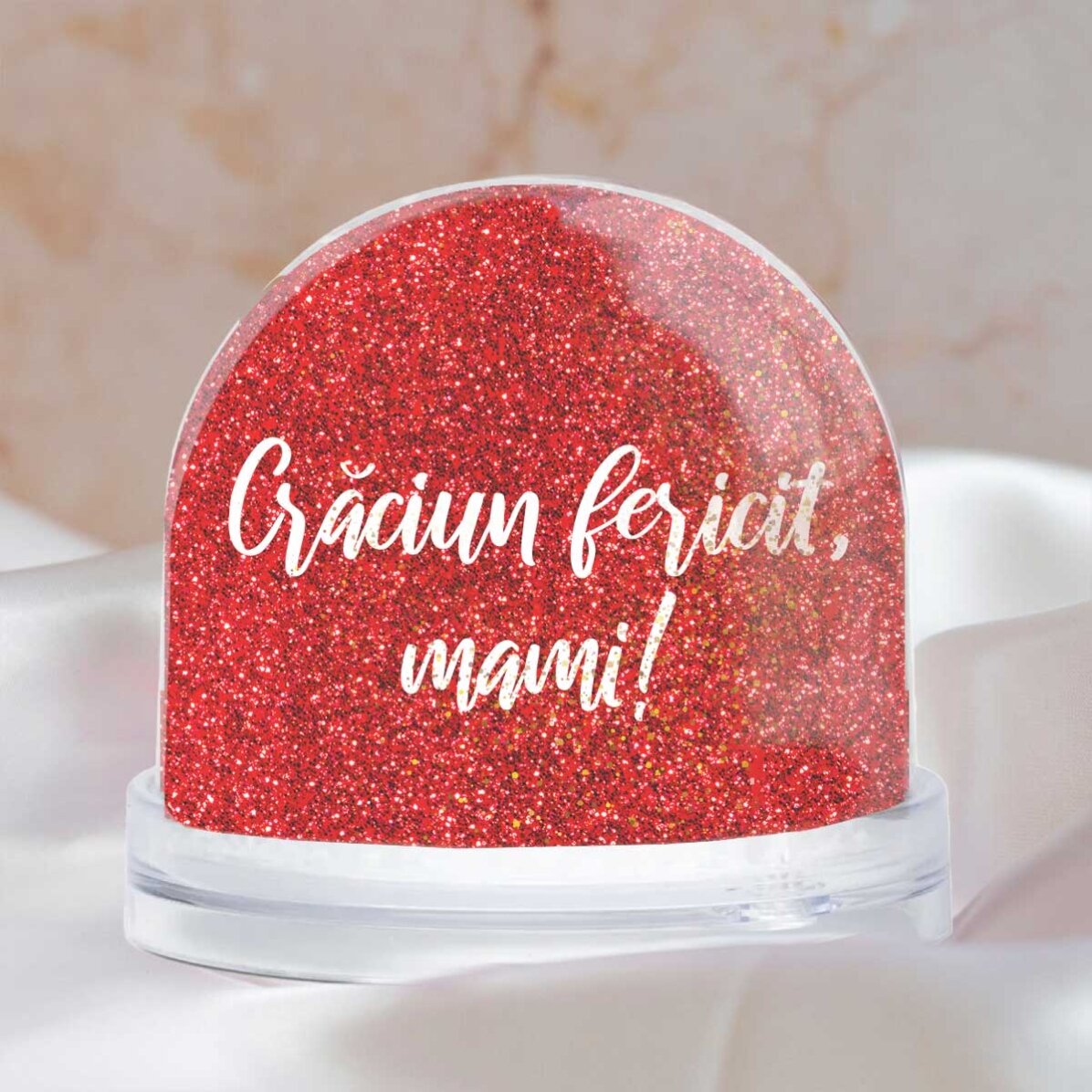 Bola de Navidad de escritorio personalizada con mensaje y foto: ¡Feliz Navidad!