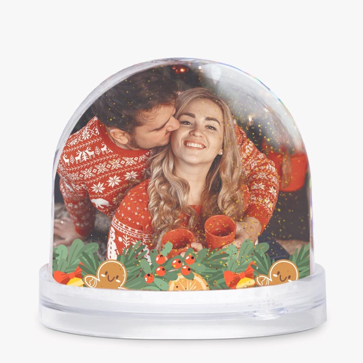 Bola de Navidad de escritorio personalizada con mensaje y foto - La primera Navidad
