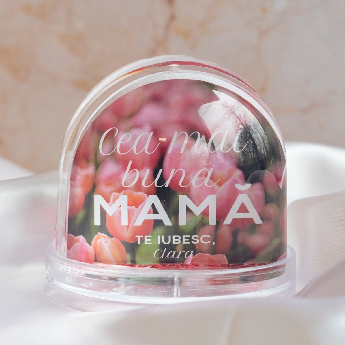 Globo de escritorio personalizado con foto y texto: «La mejor madre»