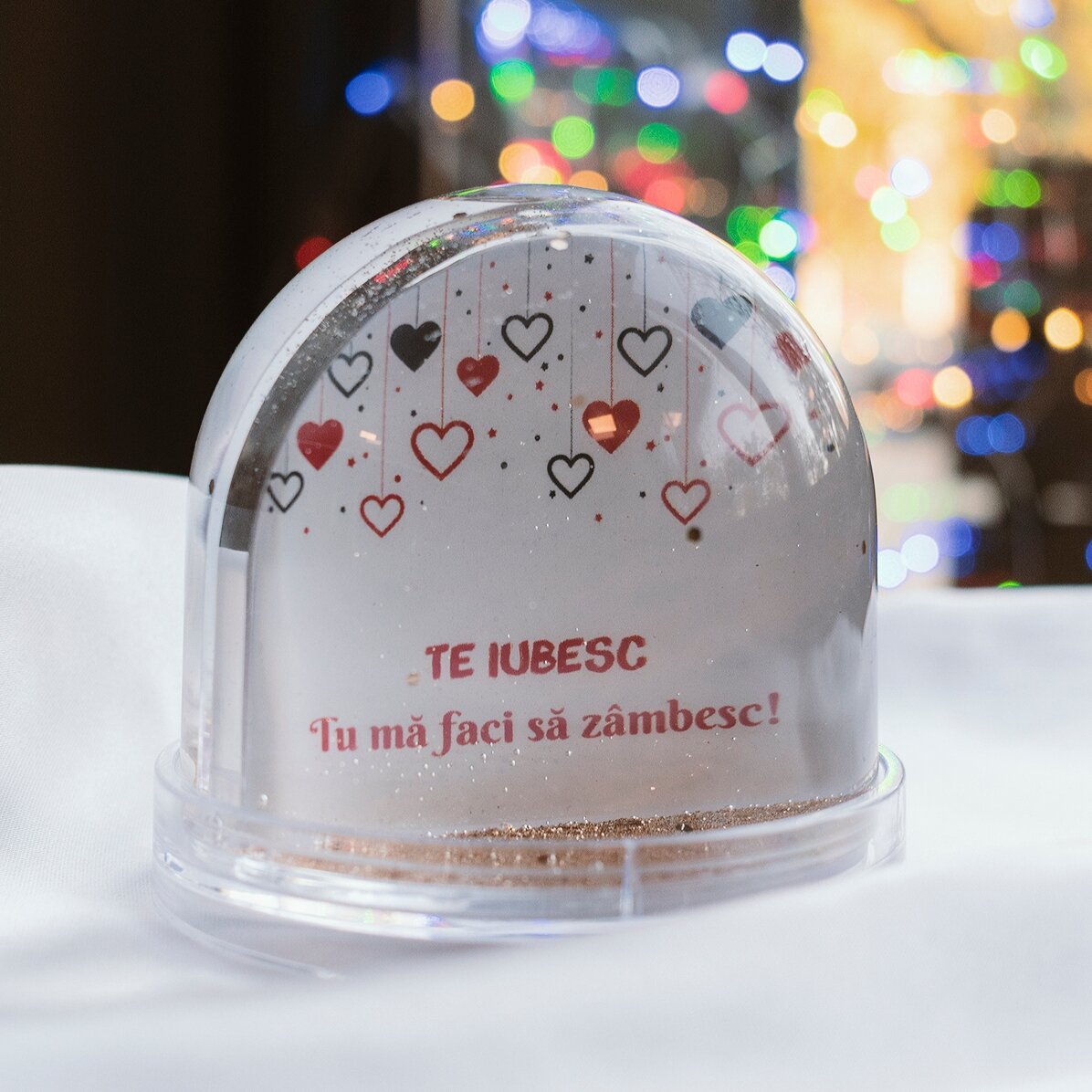 Globo de escritorio personalizado con foto y texto - Love