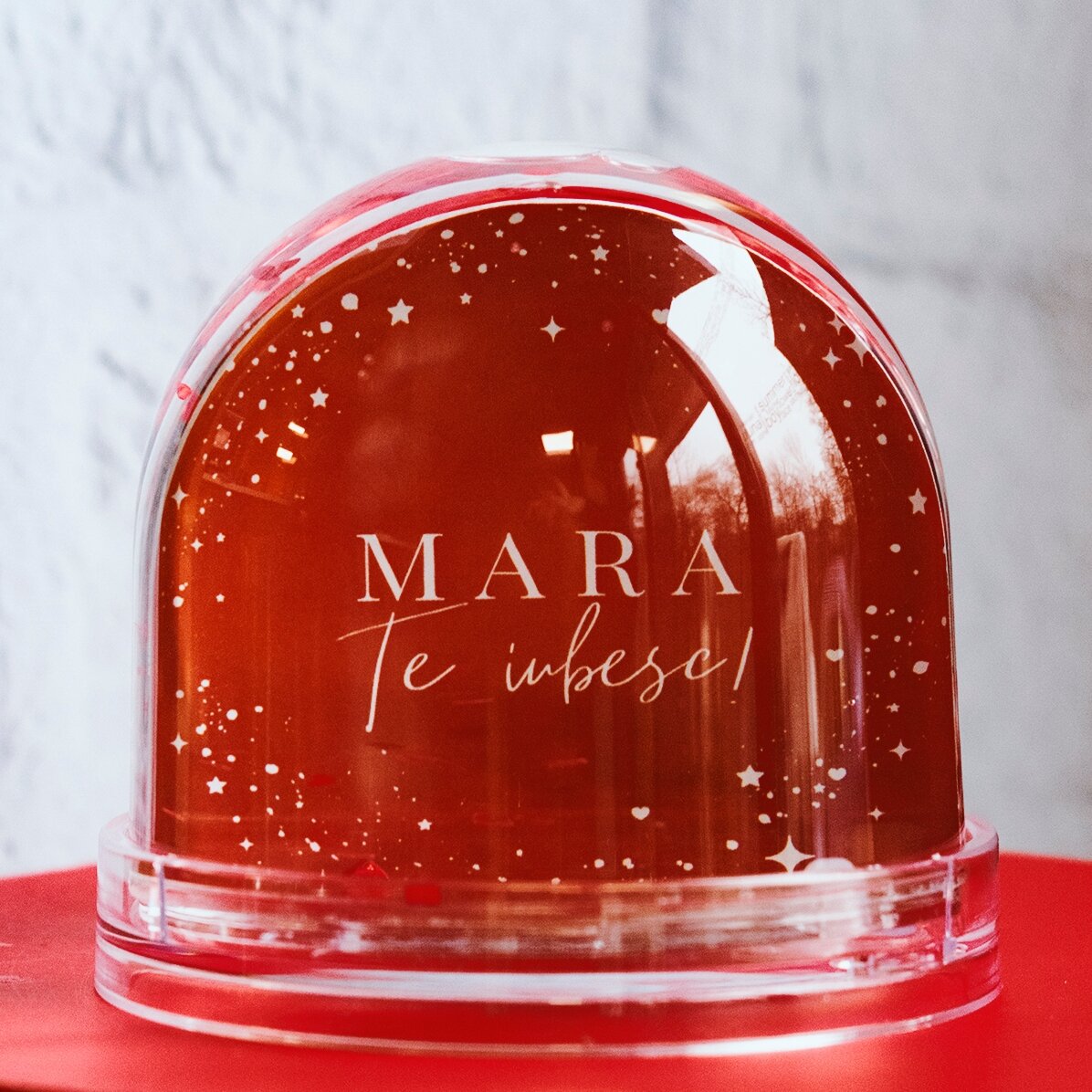 Globo de escritorio personalizado con foto y texto: «¡Te quiero!»