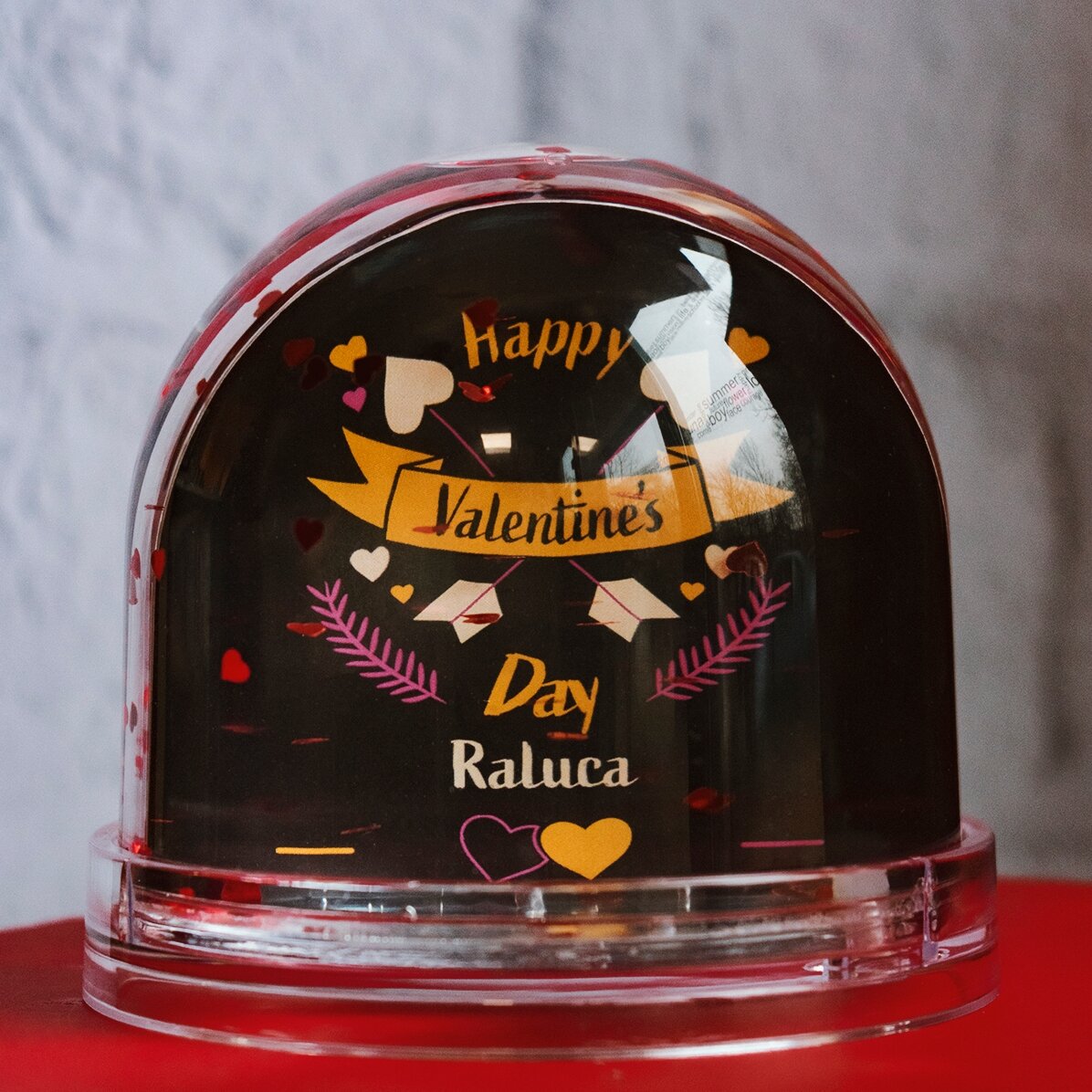 Globo de escritorio personalizado con foto y texto - Día de San Valentín
