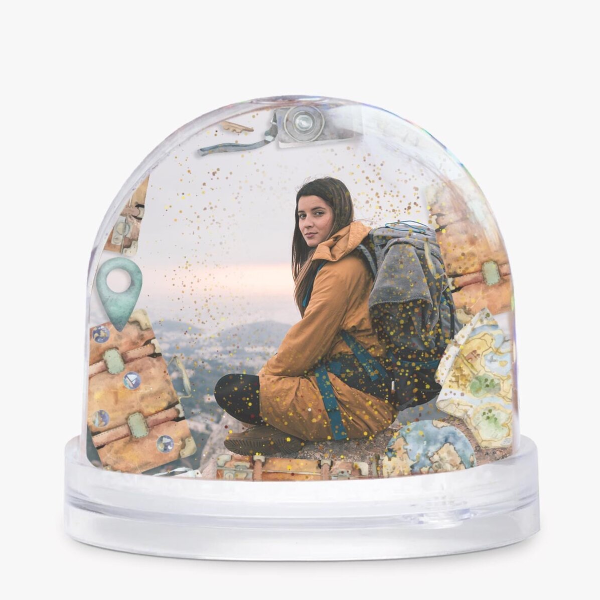 Globo de escritorio personalizado con foto y texto - World explorer