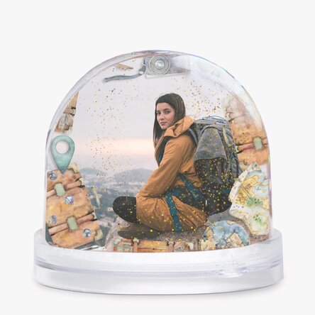 Personalised desk globe with photo and text - World explorer