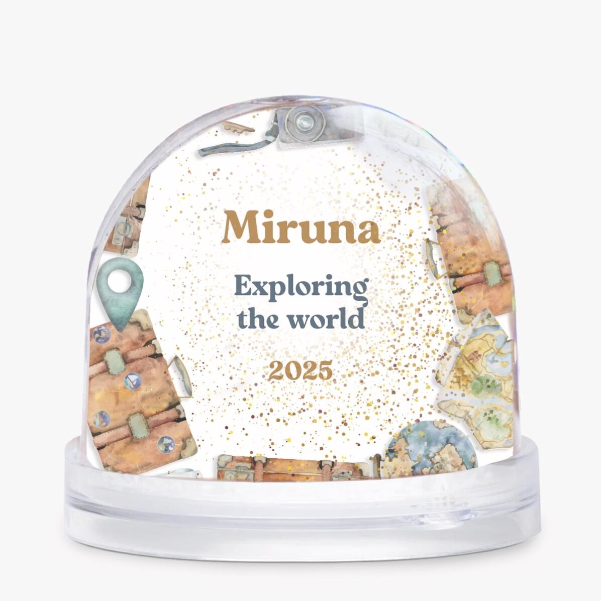 Globo de escritorio personalizado con foto y texto - World explorer